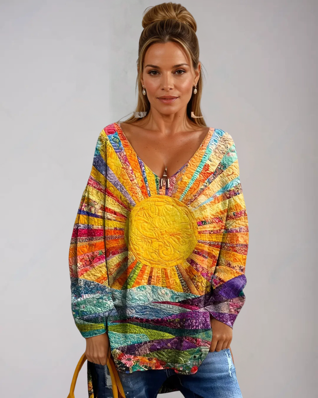 🌈 Elisa – Glad & Farverig Bluse ✨