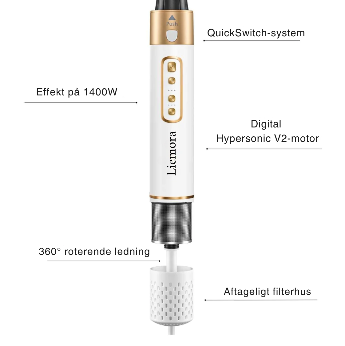 💨 Easystyler Pro Hvid – Luksuriøs Airstyler til Perfekt Hår ✨